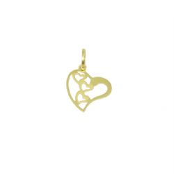 Pingente Cora��es Vazados em Ouro 18 Kilates � 25338